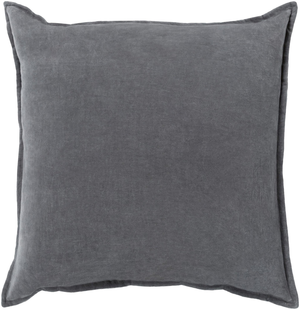 Surya Cotton Velvet CV-003 Charcoal 13"H x 19"W Pillow Cover
