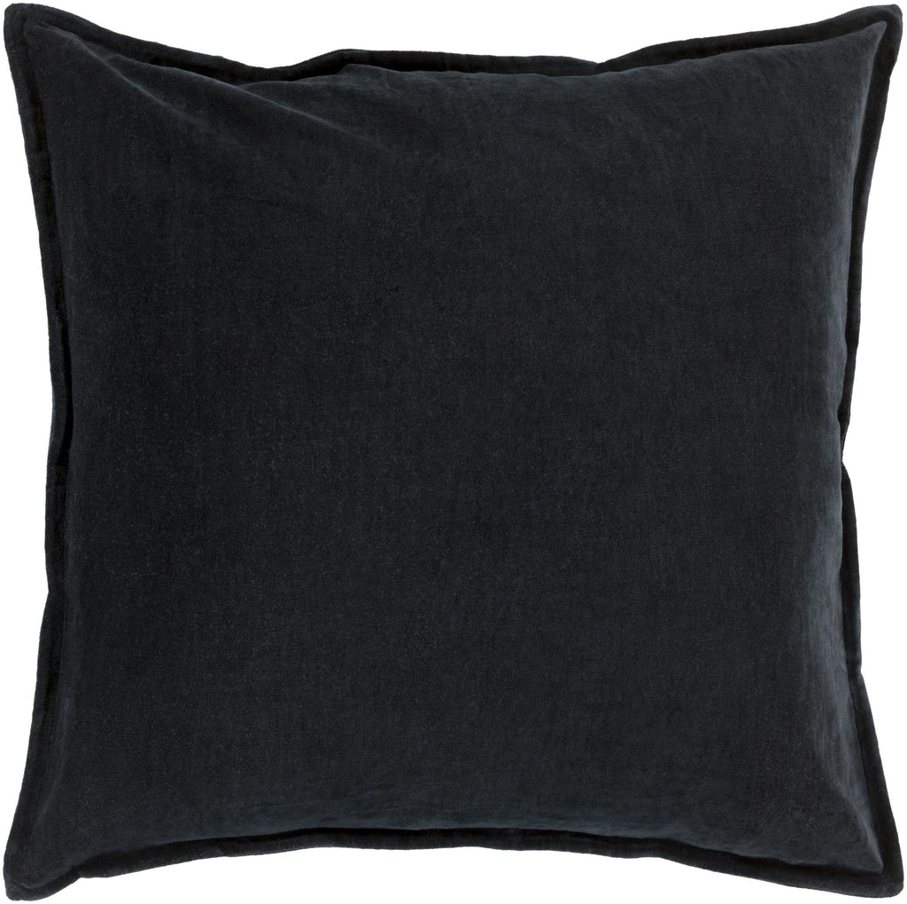 Surya Cotton Velvet CV-012 Black 13"H x 19"W Pillow Cover