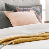 Surya Cotton Velvet CV-029 Peach 20"H x 20"W Pillow Cover