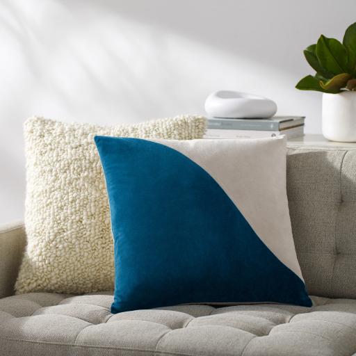 Surya Cotton Velvet CV-070 Teal Wheat 18"H x 18"W Pillow Cover