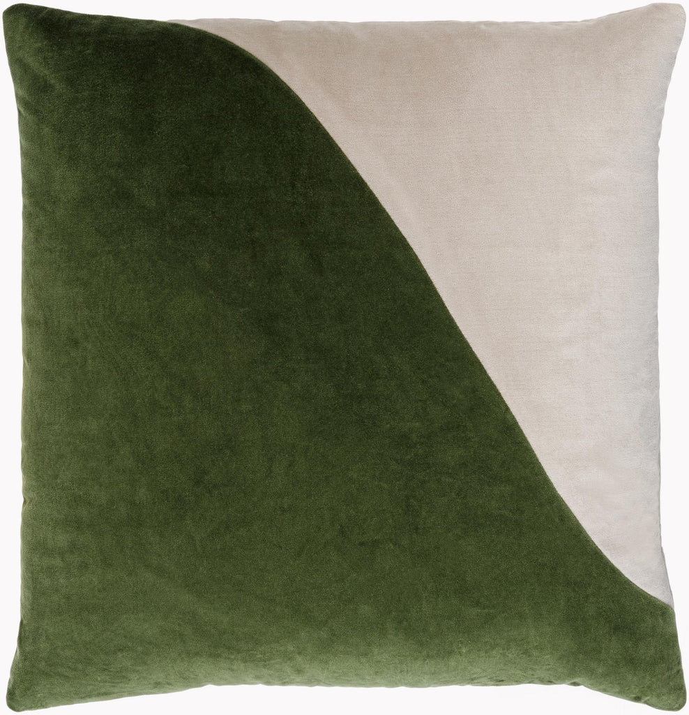 Surya Cotton Velvet CV-072 Grass Green Wheat 13"H x 20"W Pillow Cover