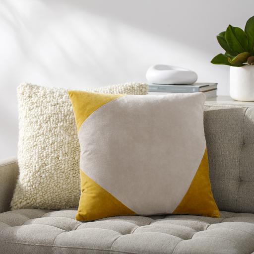 Surya Cotton Velvet CV-080 Mustard Wheat 18"H x 18"W Pillow Cover