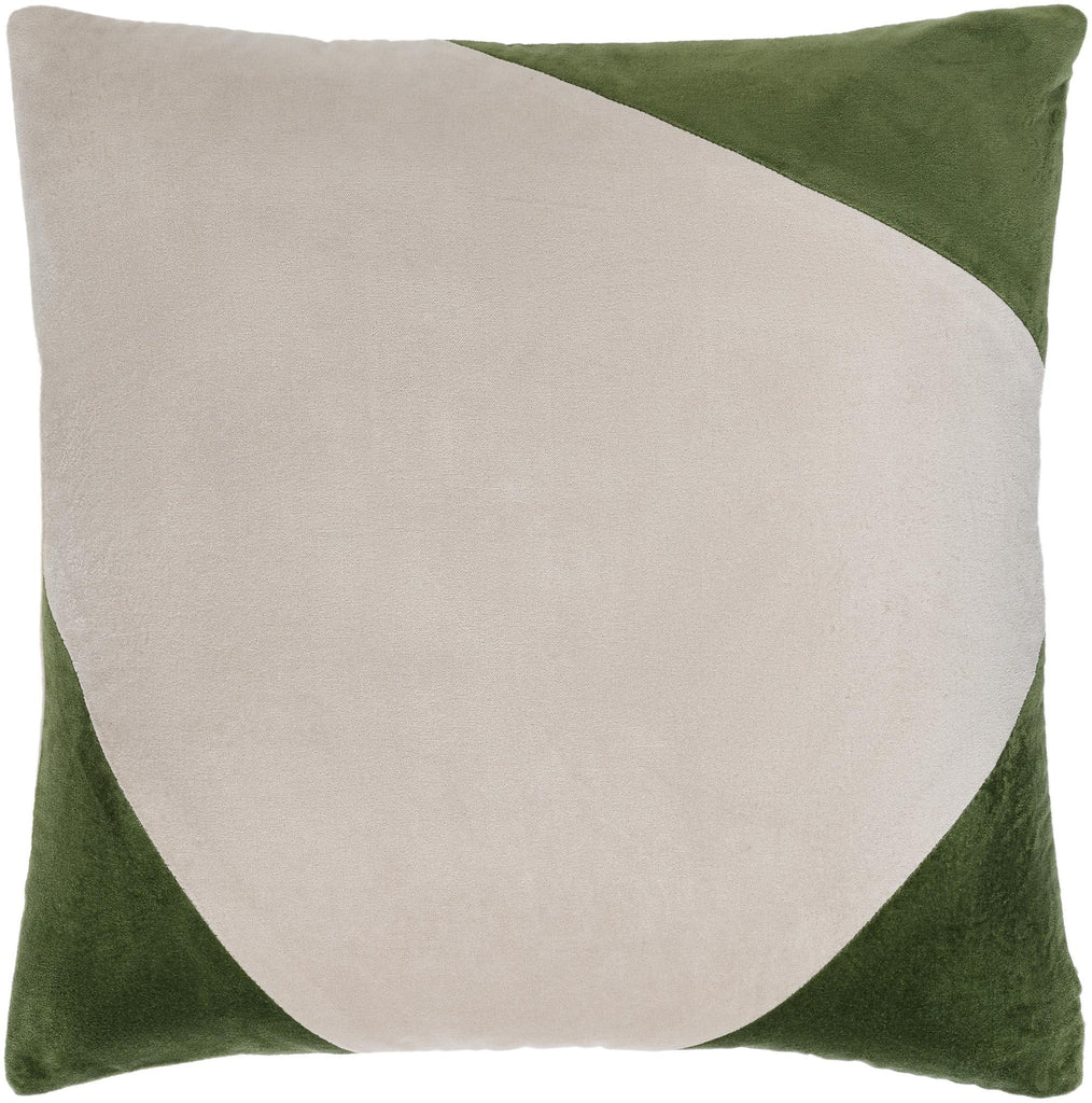 Surya Cotton Velvet CV-081 Grass Green Wheat 18"H x 18"W Pillow Cover