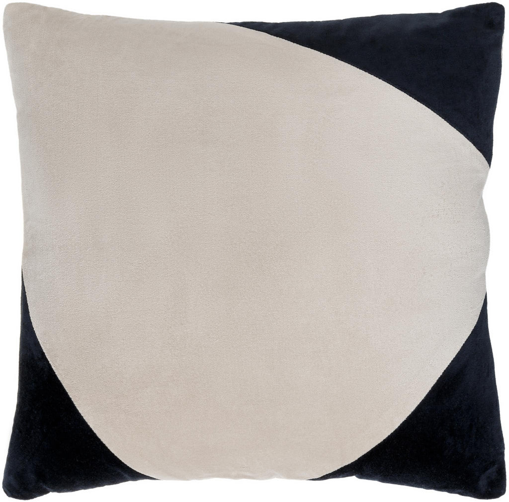 Surya Cotton Velvet CV-083 Black Wheat 18"H x 18"W Pillow Cover
