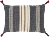 Surya Dashing DSG-002 Dark Blue Ivory 16"H x 24"W Pillow Cover