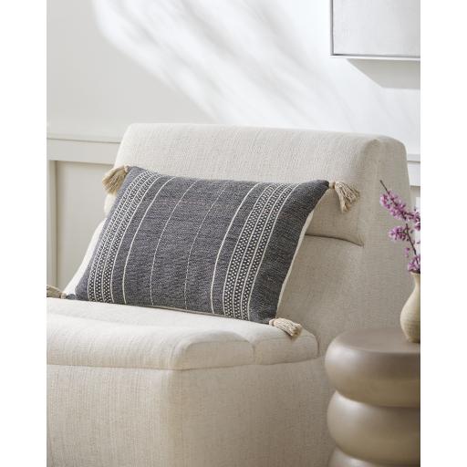 Surya Dashing DSG-004 Black Burnt Orange 16"H x 24"W Pillow Cover