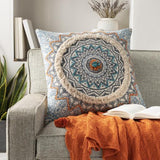 Surya Dayna DYA-005 Blue Burnt Orange 22"H x 22"W Pillow Cover