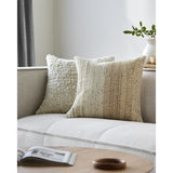 Surya Deccan Traps DTP-007 Beige Medium Gray 22"H x 22"W Pillow Cover