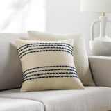 Surya Emilio EML-004 Light Beige Navy 20"H x 20"W Pillow Cover