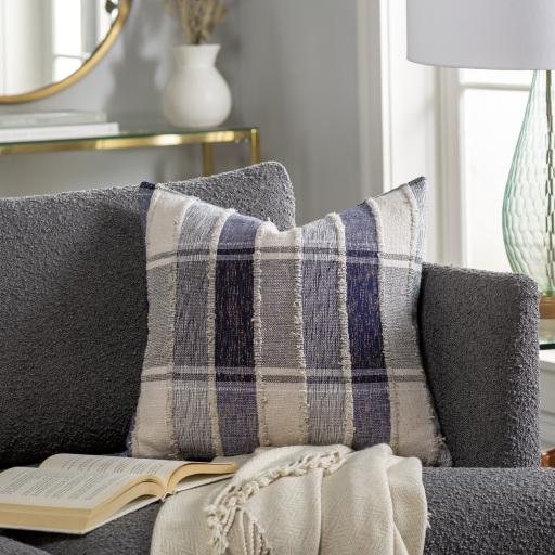 Surya Ibiza IBZ-001 Beige Dark Blue 18"H x 18"W Pillow Cover