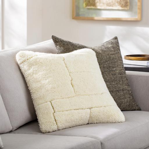 Surya Jakob JKB-002 Cream 20"H x 20"W Pillow Cover