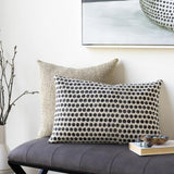 Surya Janya JNY-019 Black Light Beige 18"H x 18"W Pillow Cover