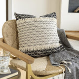 Surya Justine JTI-001 Beige Black 20"H x 20"W Pillow Cover