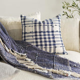 Surya Kellan KAN-001 Cream Dark Blue 18"H x 18"W Pillow Cover