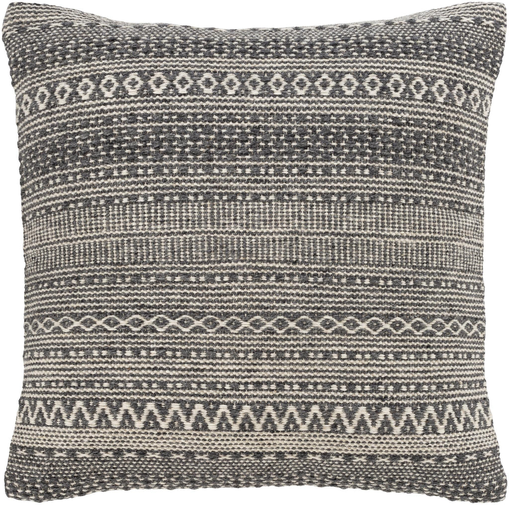 Surya Leif LIF-005 Charcoal Ivory 20"H x 20"W Pillow Cover