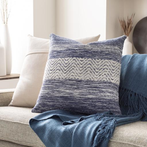 Surya Levi IVL-002 Beige Blue 18"H x 18"W Pillow Cover