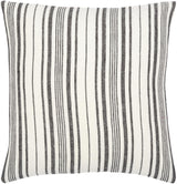 Surya Linen Stripe Buttoned LNB-002 18"H x 18"W Pillow Cover
