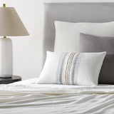 Surya Linen Stripe Embellished LSP-001 18"H x 18"W Pillow Cover