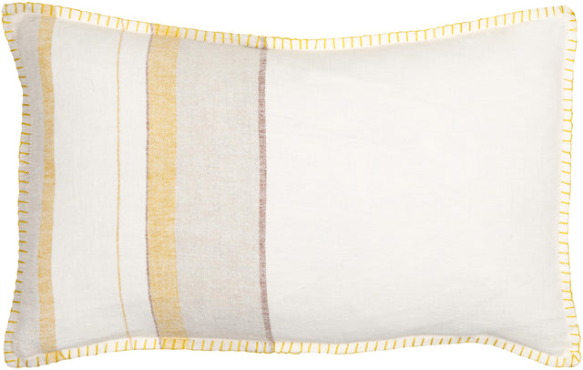 Surya Linen Stripe Embellished LSP-002 20"H x 20"W Pillow Cover