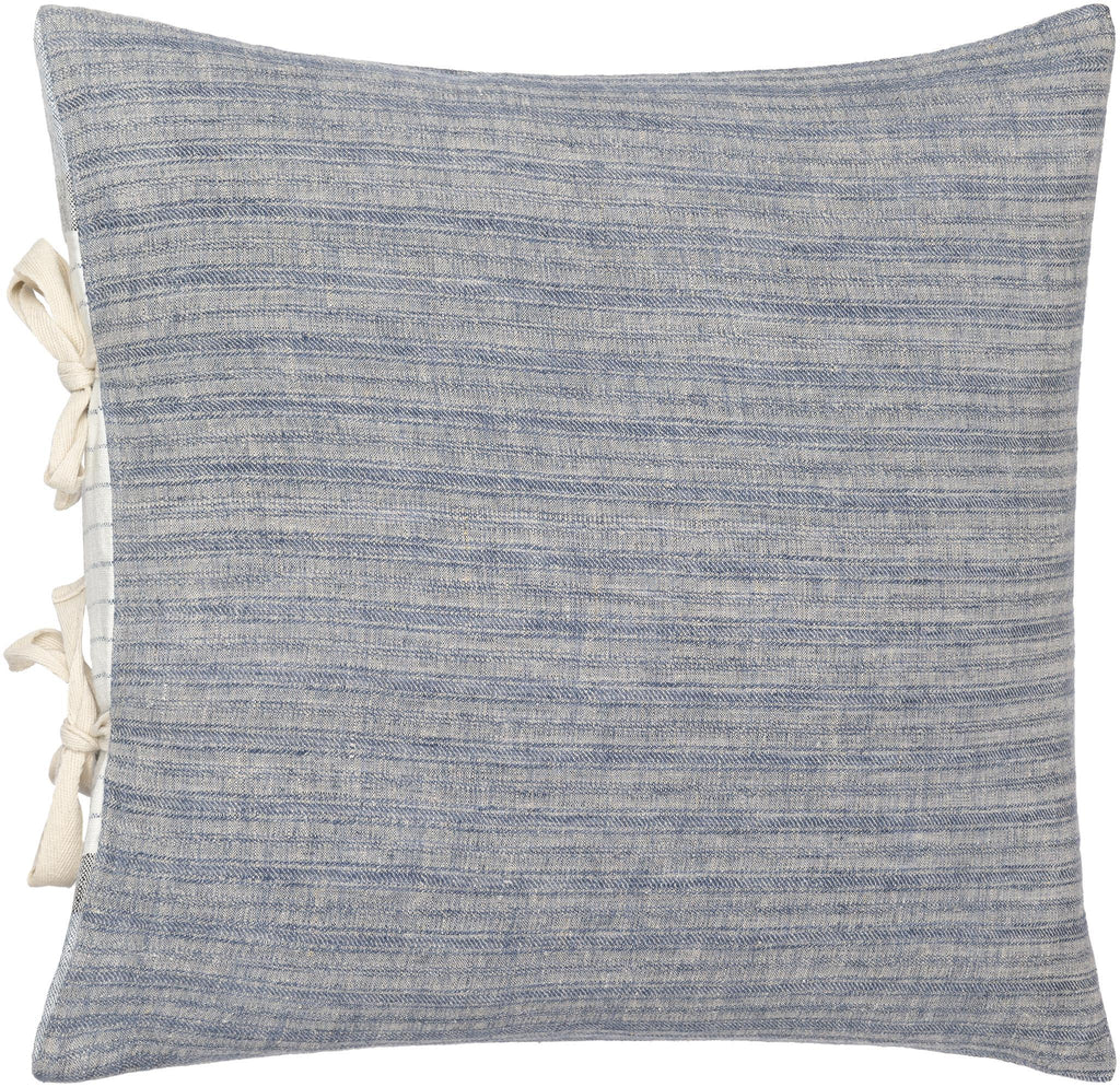 Surya Linen Stripe Ties LNT-001 Blue Light Beige 13"H x 20"W Pillow Cover
