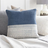 Surya Lola LL-004 Cream Navy 14"H x 22"W Pillow Cover