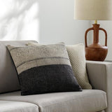 Surya Lola LL-016 Black Light Beige 20"H x 20"W Pillow Cover