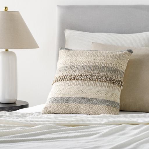 Surya Lorens LNS-001 Beige Ivory 20"H x 20"W Pillow Cover