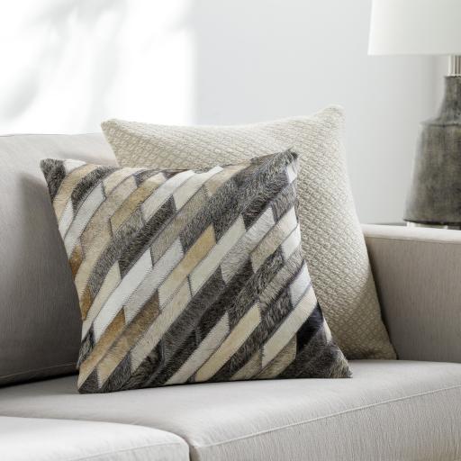 Surya Lycaon LCN-003 Black Brown 18"H x 18"W Pillow Cover