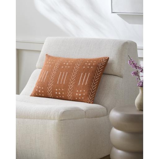 Surya Malian MAA-007 Brick Red Dusty Pink 14"H x 22"W Pillow Cover