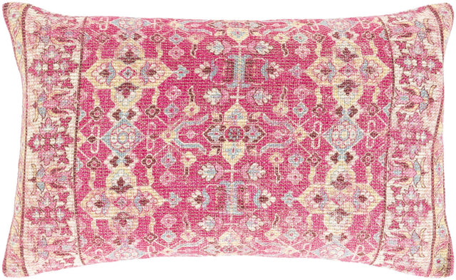 Surya Mandana MDN-004 Bright Yellow Burgundy 14"H x 22"W Pillow Cover