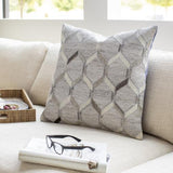 Surya Medora MOD-003 Charcoal Light Beige 18"H x 18"W Pillow Cover