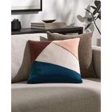 Surya Moza MZA-002 Burgundy Light Beige 18"H x 18"W Pillow Cover