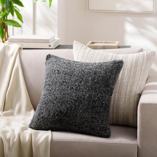 Surya Murphy MPY-004 Black Gray 22"H x 22"W Pillow Cover