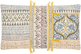 Surya Sanga SGA-003 Cream Ink Blue 18"H x 18"W Pillow Cover