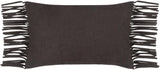 Surya Suede Fringe SFG-002 14"H x 22"W Pillow Cover