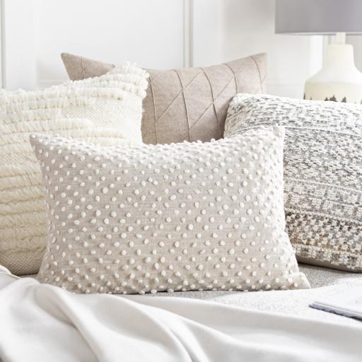 Surya Valin VLN-002 Cream Oatmeal 13"H x 20"W Pillow Cover