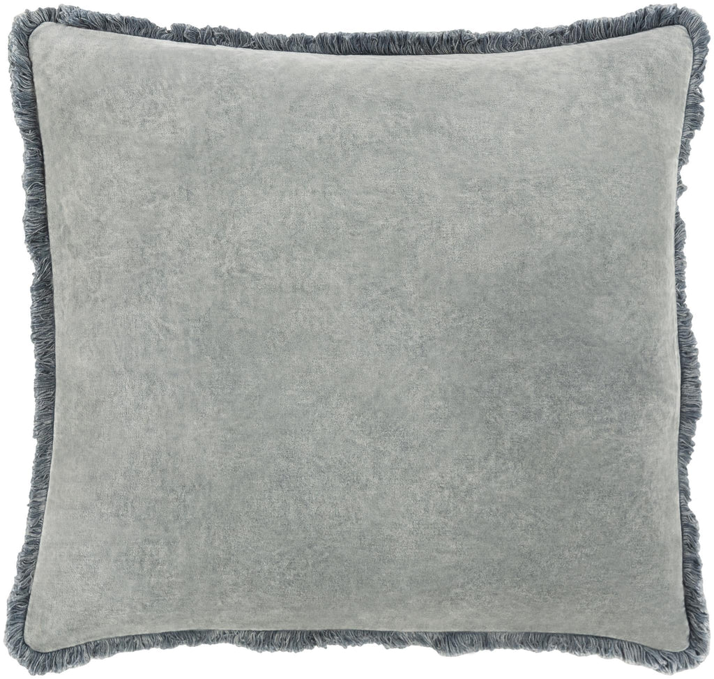 Surya Washed Cotton Velvet WCV-003 Slate 18"H x 18"W Pillow Cover