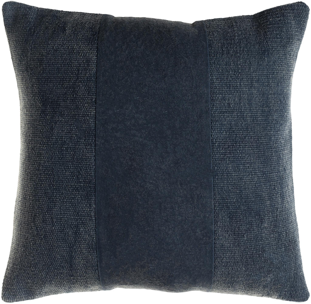 Surya Washed Stripe WSS-001 Navy 18"H x 18"W Pillow Cover