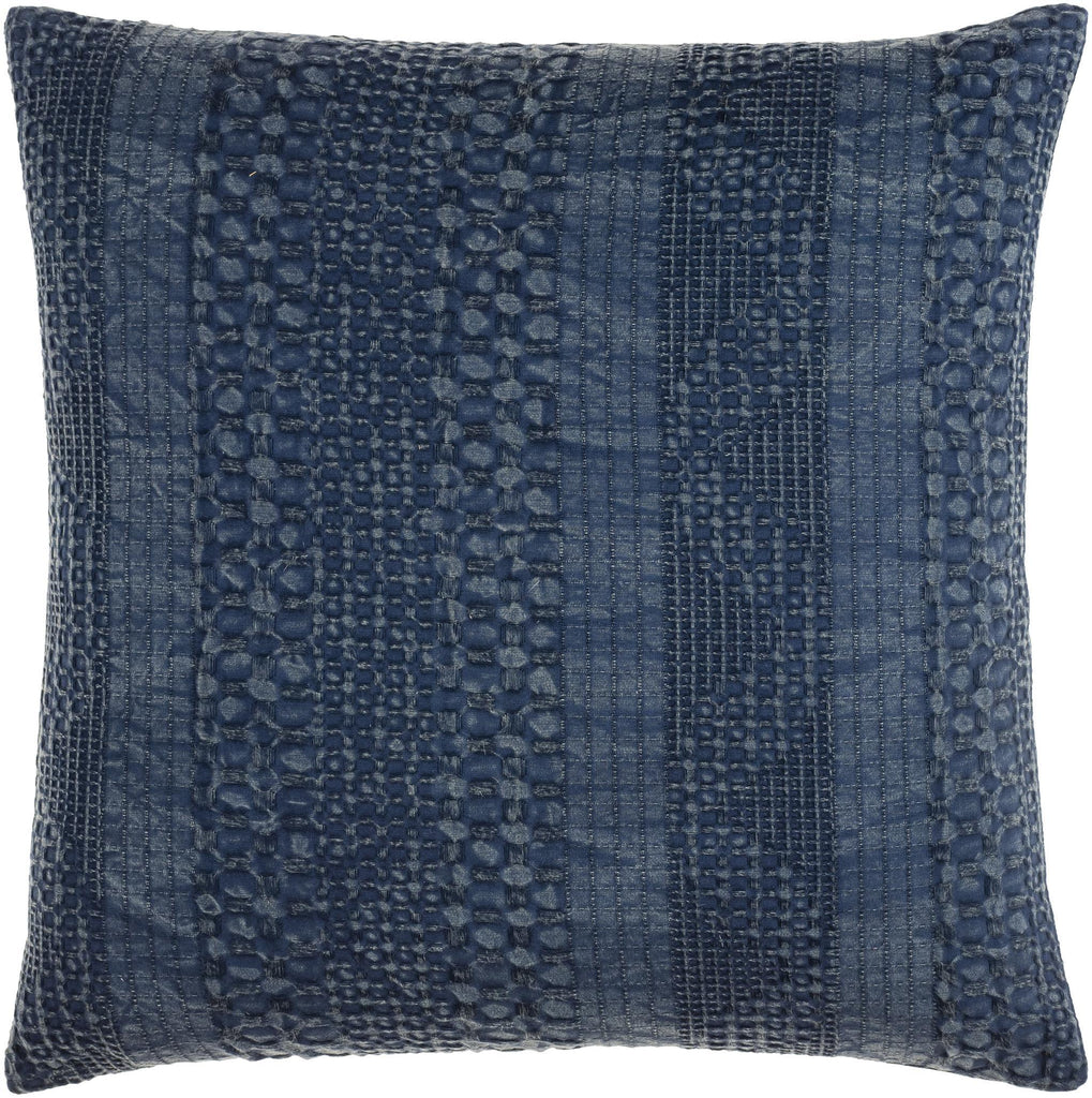 Surya Washed Waffle WWA-001 Navy 18"H x 18"W Pillow Cover