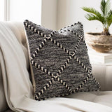 Surya Zanafi ZNF-001 Black Wheat 20"H x 20"W Pillow Cover