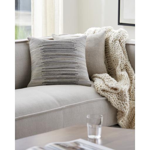 Surya Zander ZND-002 Brown Cream 20"H x 20"W Pillow Cover