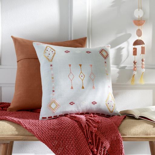 Surya Zina ZIN-002 Burgundy Dusty Pink 22"H x 22"W Pillow Cover