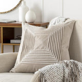 Surya Akira AKA-006 Light Beige 20"H x 20"W Pillow Kit
