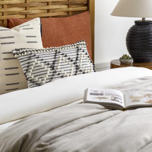 Surya Anders ADR-010 Charcoal Cream 14"H x 22"W Pillow Kit