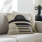 Surya Banksia BKA-001 Black Light Beige 20"H x 20"W Pillow Kit