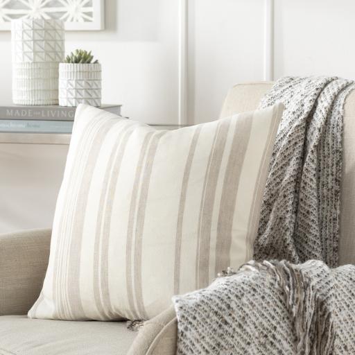 Surya Baris BIS-001 Beige Oatmeal 18"H x 18"W Pillow Kit