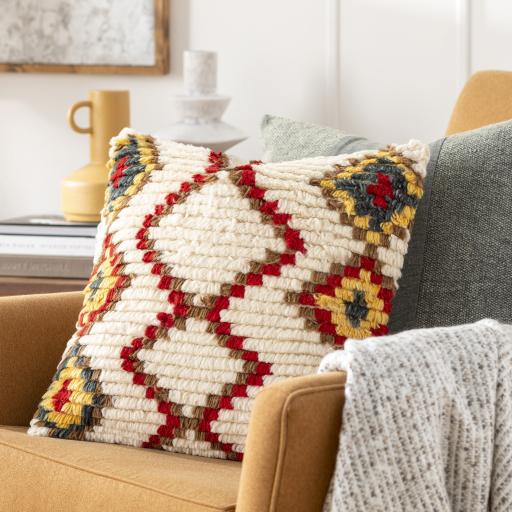 Surya Benisouk BES-004 Brown Cream 20"H x 20"W Pillow Kit