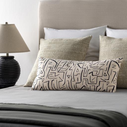 Surya Bogolani BGO-004 Black Cream 12"H x 30"W Pillow Kit