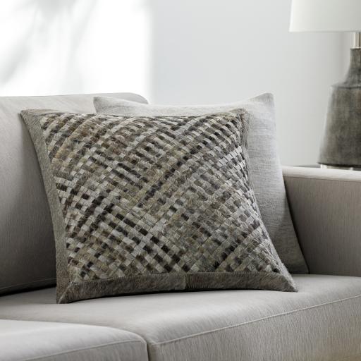Surya Cesta CES-003 Black Dark Brown 20"H x 20"W Pillow Kit