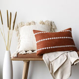 Surya Chase CHS-001 Brick Red Cream 18"H x 18"W Pillow Kit